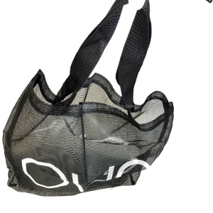 Fashional large capacity silk screen printing mesh tote beach bag for grocery shopping
