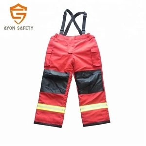 fireman uniform, turnout gear, full body fireproof fire safety suit with reflective tapes for fire fighting protection