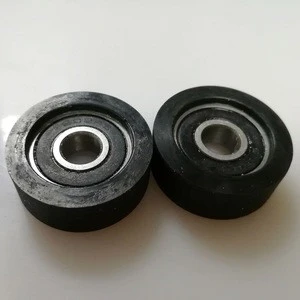flat black durable polyurethane rubber covered bearing 608rs OD 30mm for automation industry