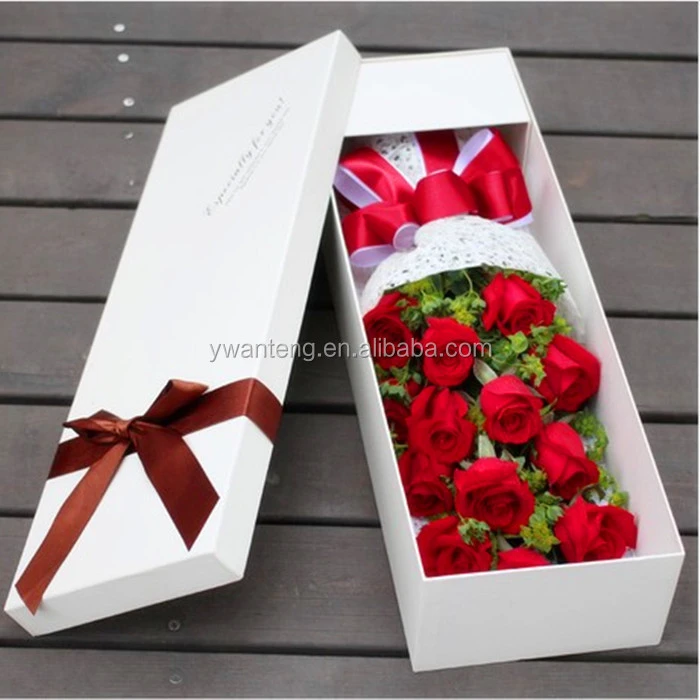 Flower Shop Bouquet Packing Material Cross Bow Rectangular Gift Box Luxury Flower Gift Box Set