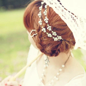 Flower style hair jewelry wholesale crystal hair band with high quality and good price