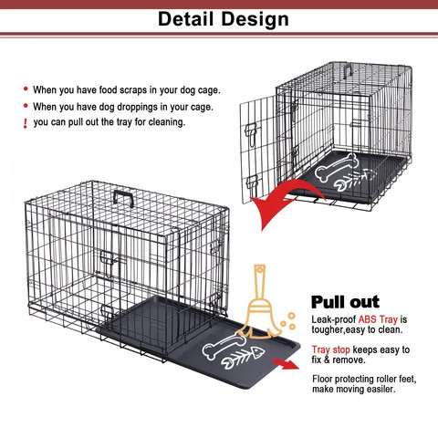 Buy Foldable 2 Door Collapsible Puppy Dog Crate Cage Dog Kennel Folding ...