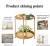 Import Folding Gold Metal End Table 2-Tier Round Side Table with Removable Tray from China