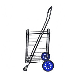 Folding Metal 4 wheel Trolley Shopping Cart