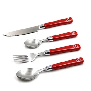 Food Grade 18/0 Stainless Steel Cutlery Set with Plastic Handle flatware set