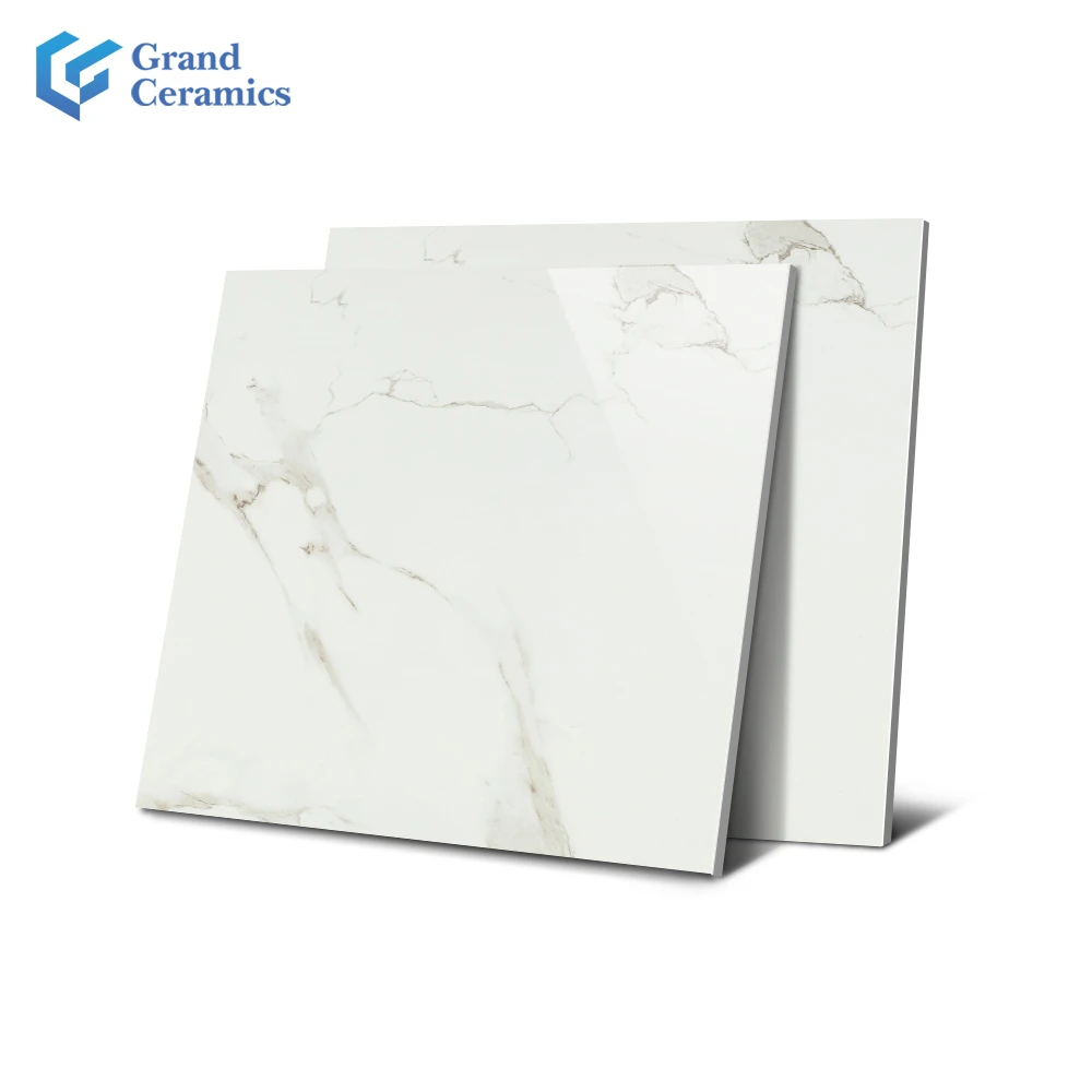Foshan Design Polished Galzed Plain High Quality Marble Look Floor Tile Ceramic