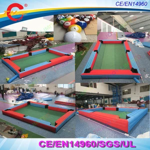 free air ship to door,6x4m Outdoor giant human inflatable snooker soccer pool table,Inflatable snook ball Billiards Table field
