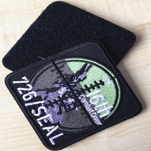 Free Sample High Quality Custom 3D  Hook and Loop  Embroidered patches for clothing
