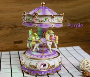 Free shipping marry go around wooden carousel wooden roll custom carousel music box
