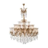 French european style 42 arms big size crystal aluminium chandelier with glass shade