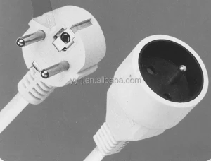 FRENCH type power cord extension cord/power extension cord socket