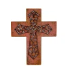 FSC unfiinished custom handmade wall  hanging  olive wood jerusalem cross