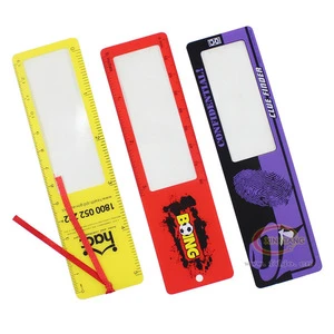 Full color printing customize plastic bookmark magnifier ruler/card magnifier for wholesale