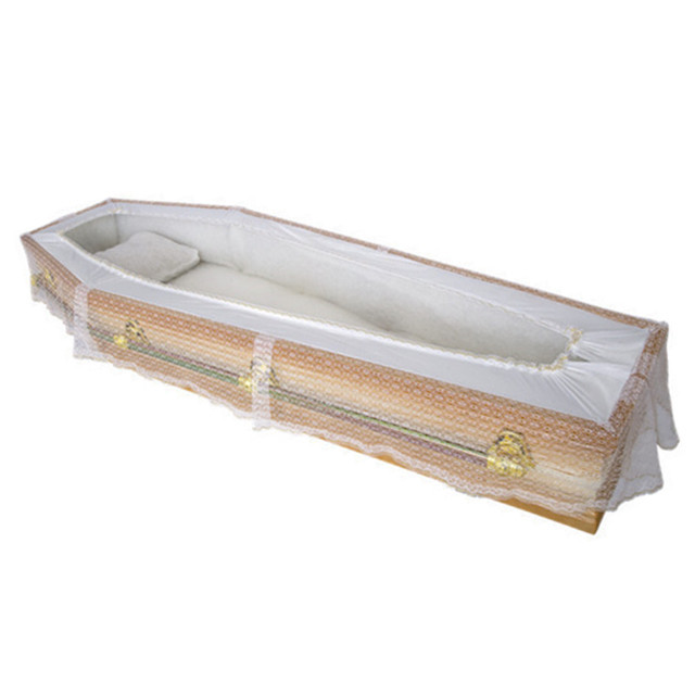 Funeral supplies folding ambulance stretcher factory casket decorations european style wooden coffin
