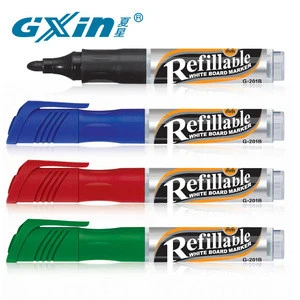 G-201B black/red/green/blue dry erase refillable whiteboard marker,rechargeable marker