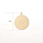 Gold-plated stainless steel flower round necklace necklace accessories pendant necklace female fashion simple accessories