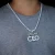 Import gold silver color two tone plated hip hop bling 5A cz jewelry iced out baguette cz young CEO charm pendant tennis chain necklace from China