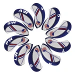 Golf White & Blue US Flag Neoprene Golf Club Wedge Iron Protective Headcover for All brands