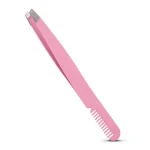 hair plucking tweezers removal trimmer stainless steel pink eyebrow tools tweezer with comb