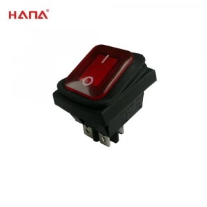 HANA 4 pins T105/55 KCD2 rocker switch labels wiring diagram, 4 terminal rocker switch