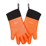 Heat Resistant grilling cooking private label FDA Approval Silicone BBQ Grill Oven Gloves Mitt with meat claw