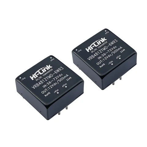 Hi-Link 84% Efficiency 6w 48v to 12v ultra-wide voltage input DCDC VRB4812YMD-6WR3 step down isolated power supply module
