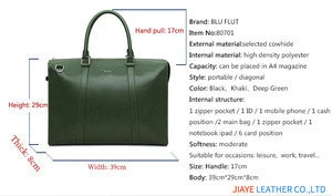 High-End 100% Genuine Leather Luxury Leather Briefcase Men