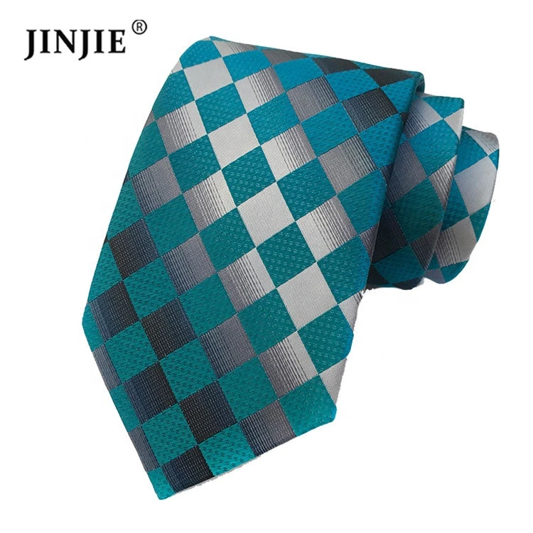 High-end fashion color changing polyester plaid striped patterns necktie ties with custom logo