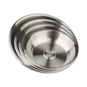 High quality 18/8 stainless steel 304 dinner plate fruit food serving dishes