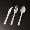 High Quality Chinese Disposable Plastic PS Cutlery Set Fancy Hard Plastic 3 Piece Cutlery Sets Long Handle Flatware Set