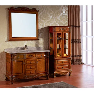 High quality Classical red cherry wood antique bathroom furniture