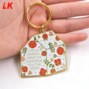 High Quality Custom gold cute metal keychain/ keyring  key holder