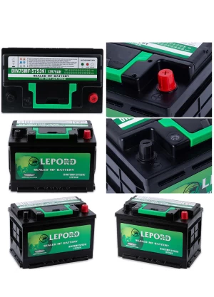 High Quality  DIN75 57539  Automotive Storage Battery 12V75AH Maintenance Free For Starting Car