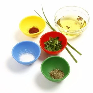 High Quality FDA Food Grade kitchen prep silicone bowl disposable mini bowl measure cup Sauce bowl
