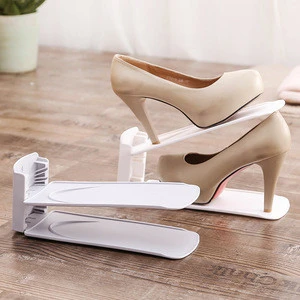 High Quality Plastic PP Material Adjustable Double Shoe Rack