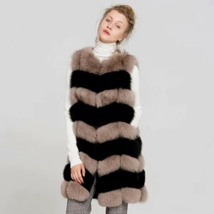 High quality Pure Natural Animal Honourable Premium Thick Trim Elegant Classic fox Ladies Wholesale Fur vests