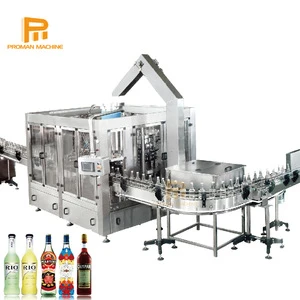 High Quality Rice Wine Glass Bottle Filler Machine Industrial 3 - in - 1 Hot Filling Line