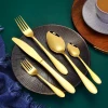 High quality stainless steel silver and gold plated flatware set wholesale cutlery set wedding