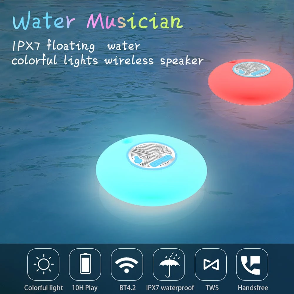 High Quality Waterproof TWS Colorful Light Portable Stereo Wireless Smart Speaker