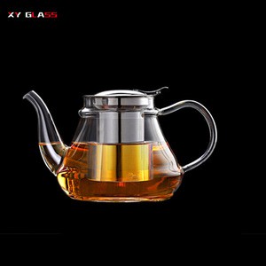 high temperature heat resistant with handle glass tea pot
