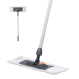 Holamopa Chenille Flat Mop Big Microfiber with 2 Mop Heads Cloth Cover Type Microfibre Fabric Self Squeegee Flat Mop