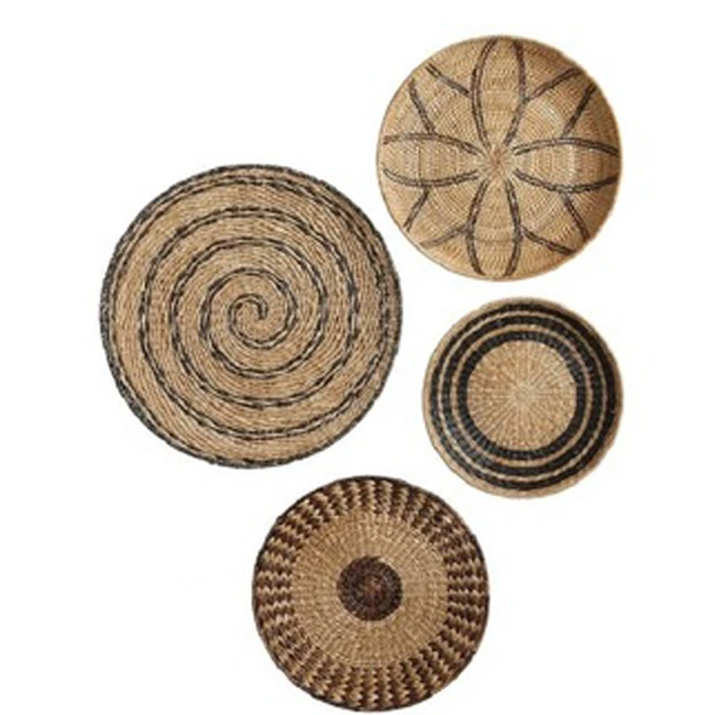 Home appliances Natural Woven Water Hyacinth Placemats Round Hanging Wall Decor