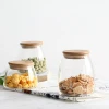 home goods sealed air tight glass jar with bamboo lid