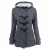 Import Horn button coat women thickened hooded blended jacket cotton coat women from China