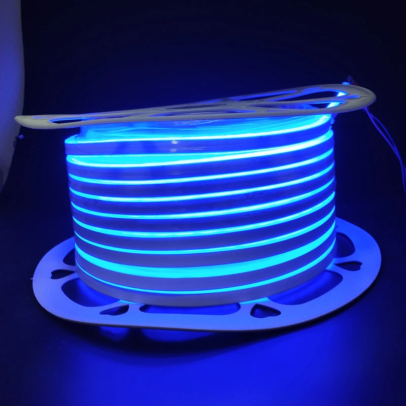 Hot 0.5M/CUT PVC neon light 6x12 12v neon flex LED neon strip Blue IP65
