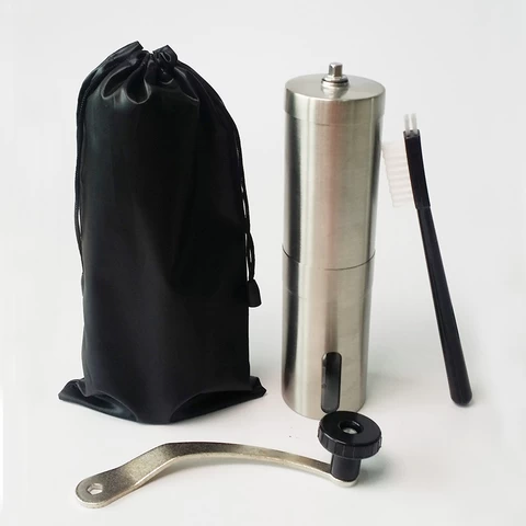 Hot models of stainless steel portable hand crank coffee grinder with non-slip cover ceramic grinding core