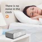 Hot products customized LOGO wireless charger Desktop temperature LED multi-function digital alarm clock wireless charging