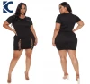 Hot sale 4X 5X printing sexy dress black mini knitted summer ladies plus size women clothes dresses casual