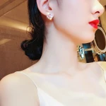 Hot sale 925 silver needle olive branch zircon pearl Stud earrings jewelry 2020
