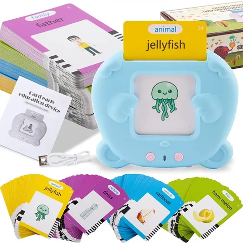 Hot Sale Children Early Education Machine Baby Audible Flash Cards English Talking Flash Cards Learning Toys